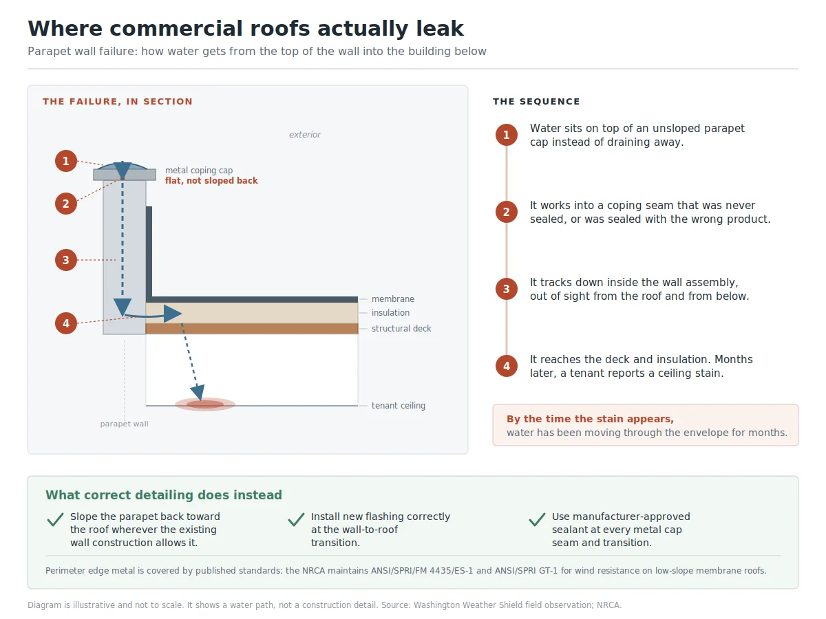 Where commercial roofs actually leak