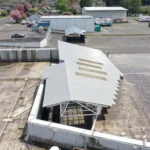 Failed service-entrance canopy before replacement